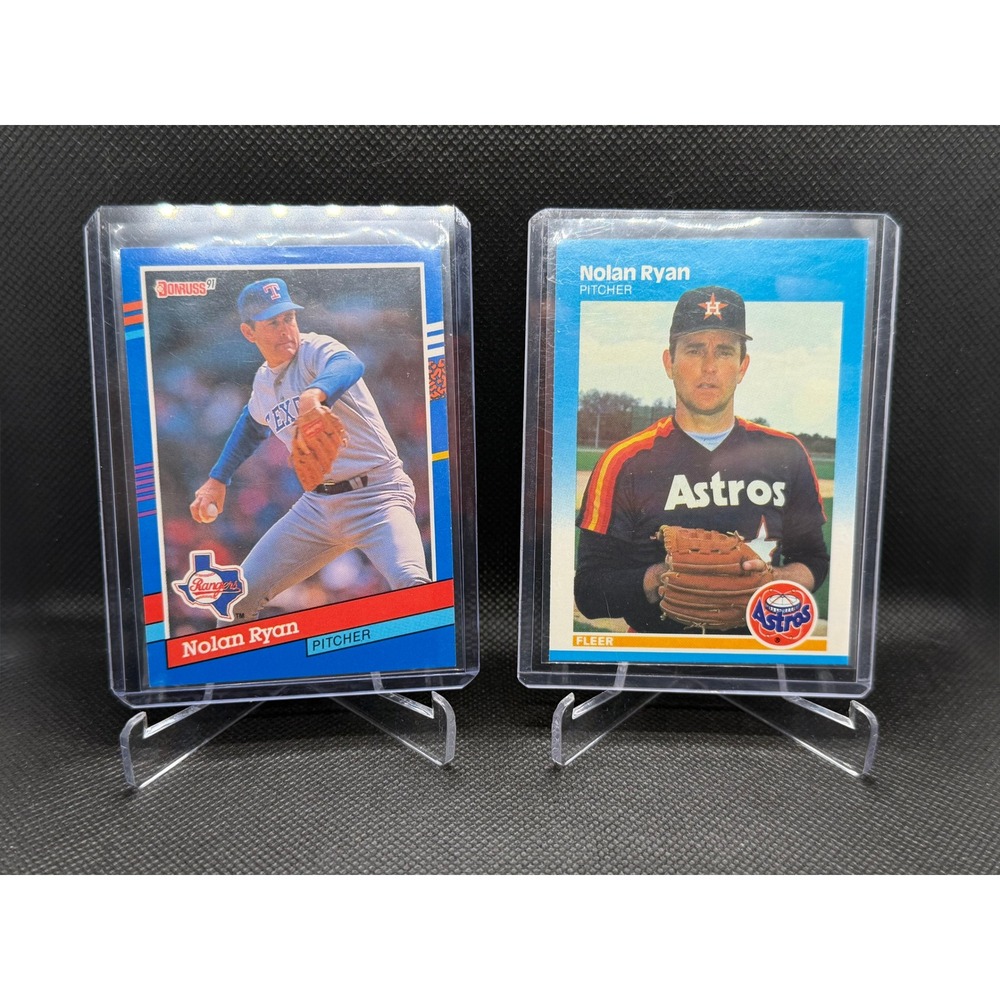 Nolan Ryan Baseball 2 Card 1991 Donruss 89 Rangers 1987 Fleer 67 Astros Pitcher